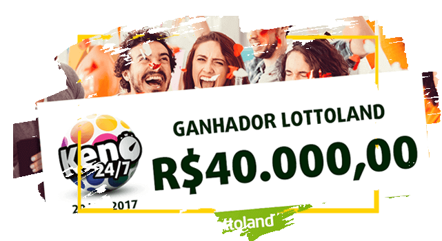 Personas celebran el cheque del ganador de Lotoland con Keno 24/7