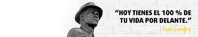 Teaser con frase inspiradora de Tom Landry