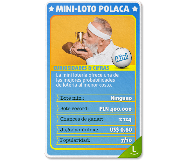 Tarjeta con información sobre la Mini-Loto Polaca: precio, botes y más