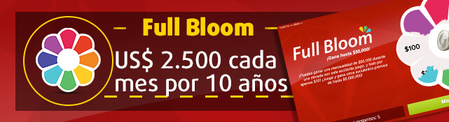 Imagen del rasca y gana Full Bloom y el premio mayor que ofrece