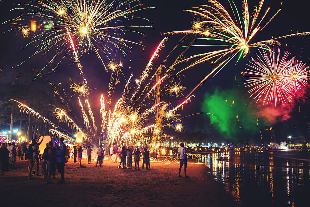 Fuegos artificiales para celebrar el Año Nuevo